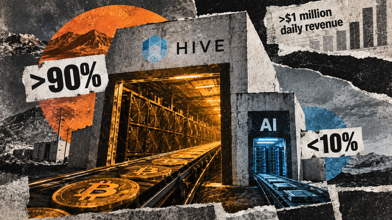 Bitcoin mining supplies 90% of HIVE’s $1 million daily revenue despite ongoing AI expansion