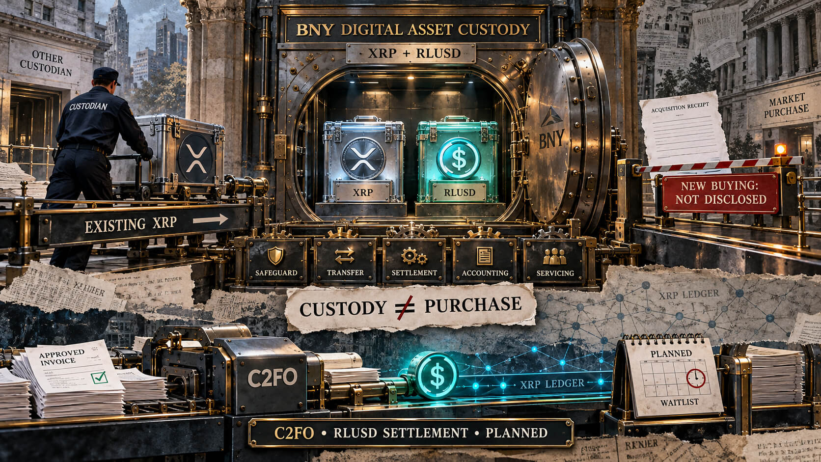 BNY offers XRP custody, but only 1 rollout type exists